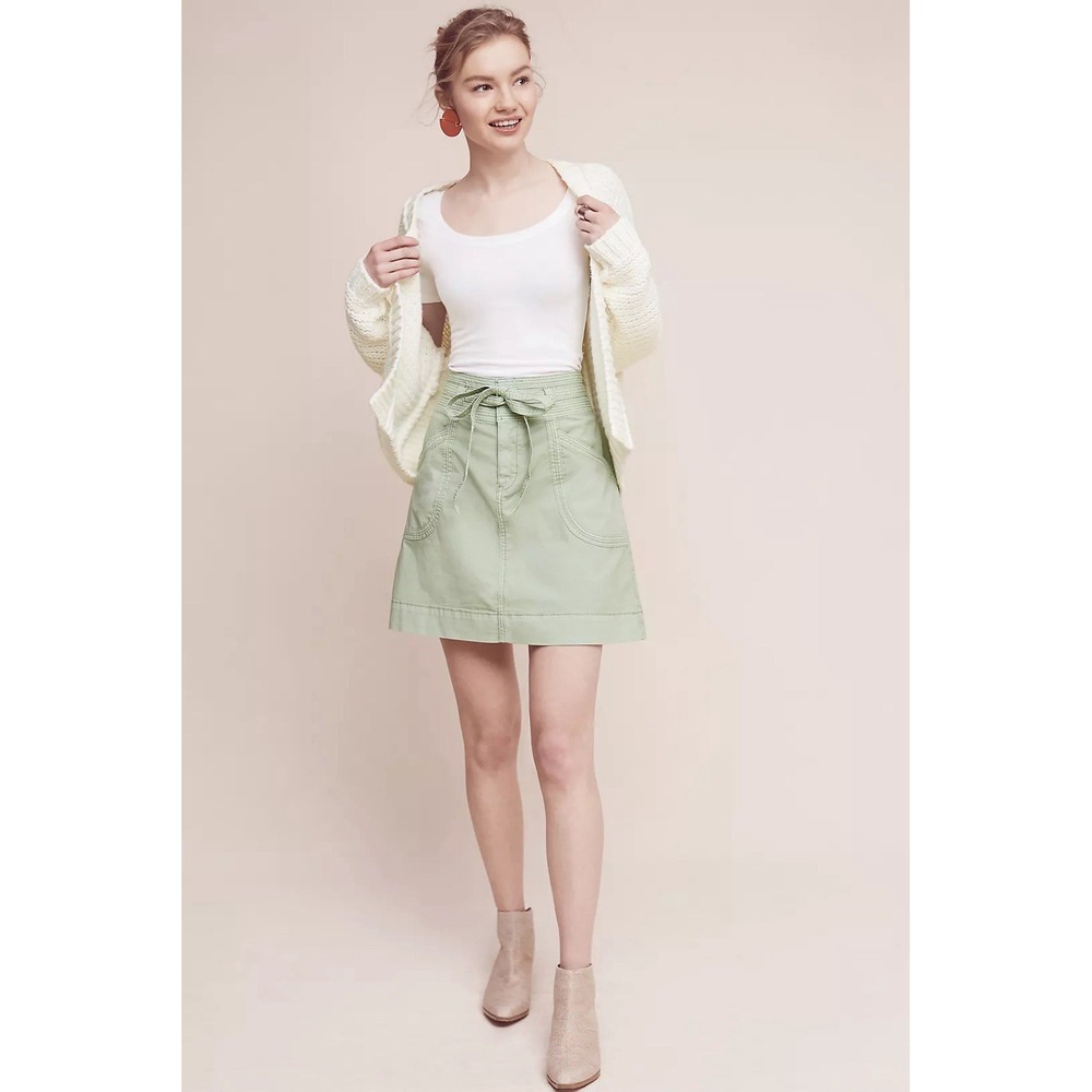Light Green Pilcro Washed Chino Skirt From Anthropologie Size 6